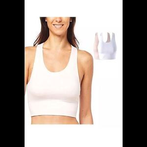 Uncover Women's 2-pack Seamless Bralette White/Pink -